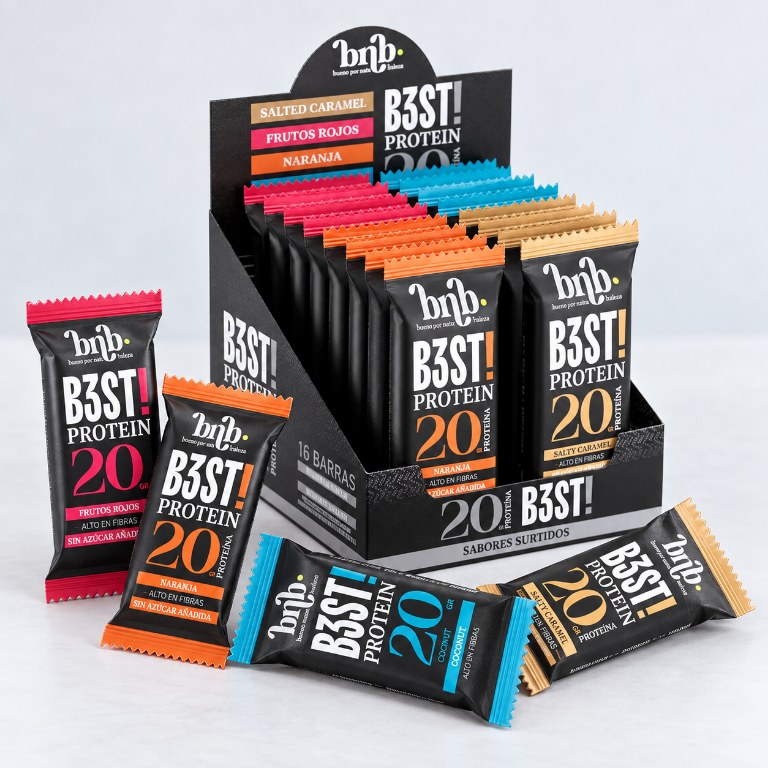 taste + bn BARRA B3ST PROTEIN + FIBRA SIN TACC 60 GRS SURTIDAS X 16 UNIDADES — vista 3