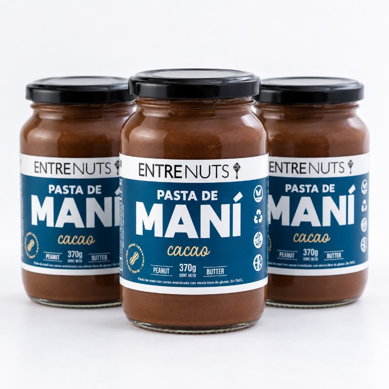 entrenuts Pasta de Mani Sabor Cacao 370 Grs — vista 3